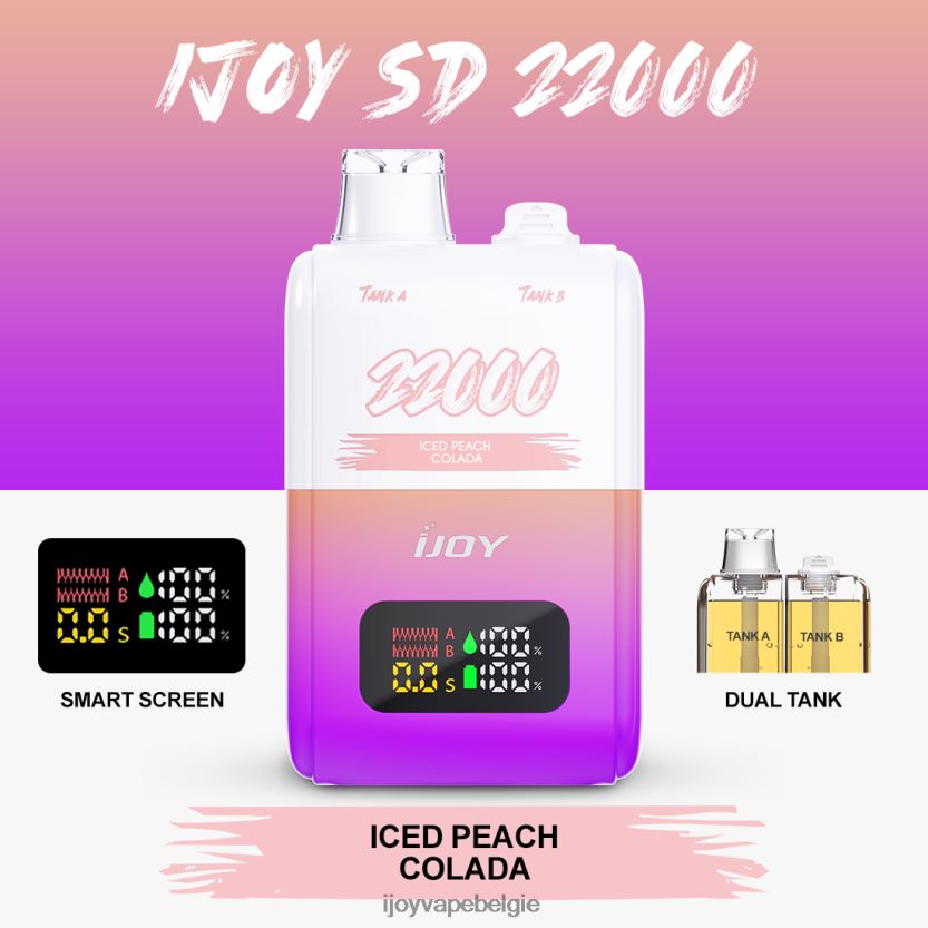 iJOY Vape Review - iJOY SD 22000 wegwerpbaar L64D02155 ijskoude perzikcolada